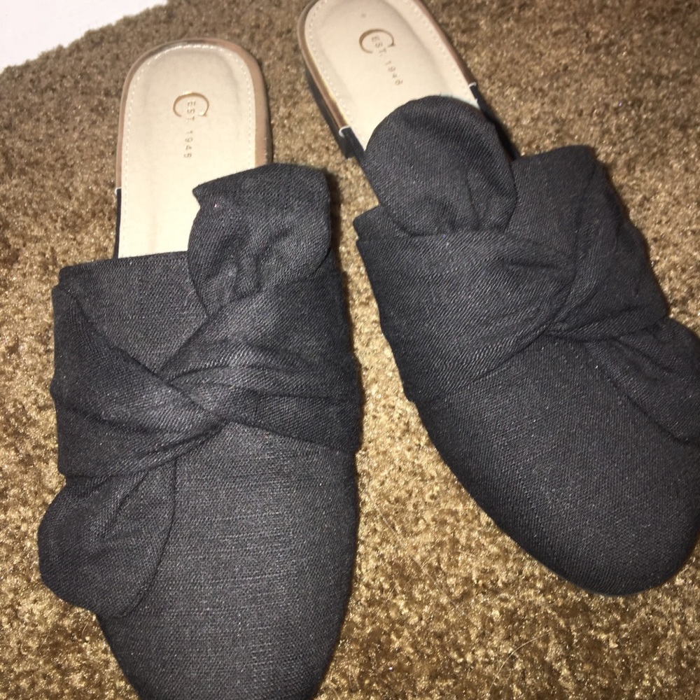 Black mules/slip ons